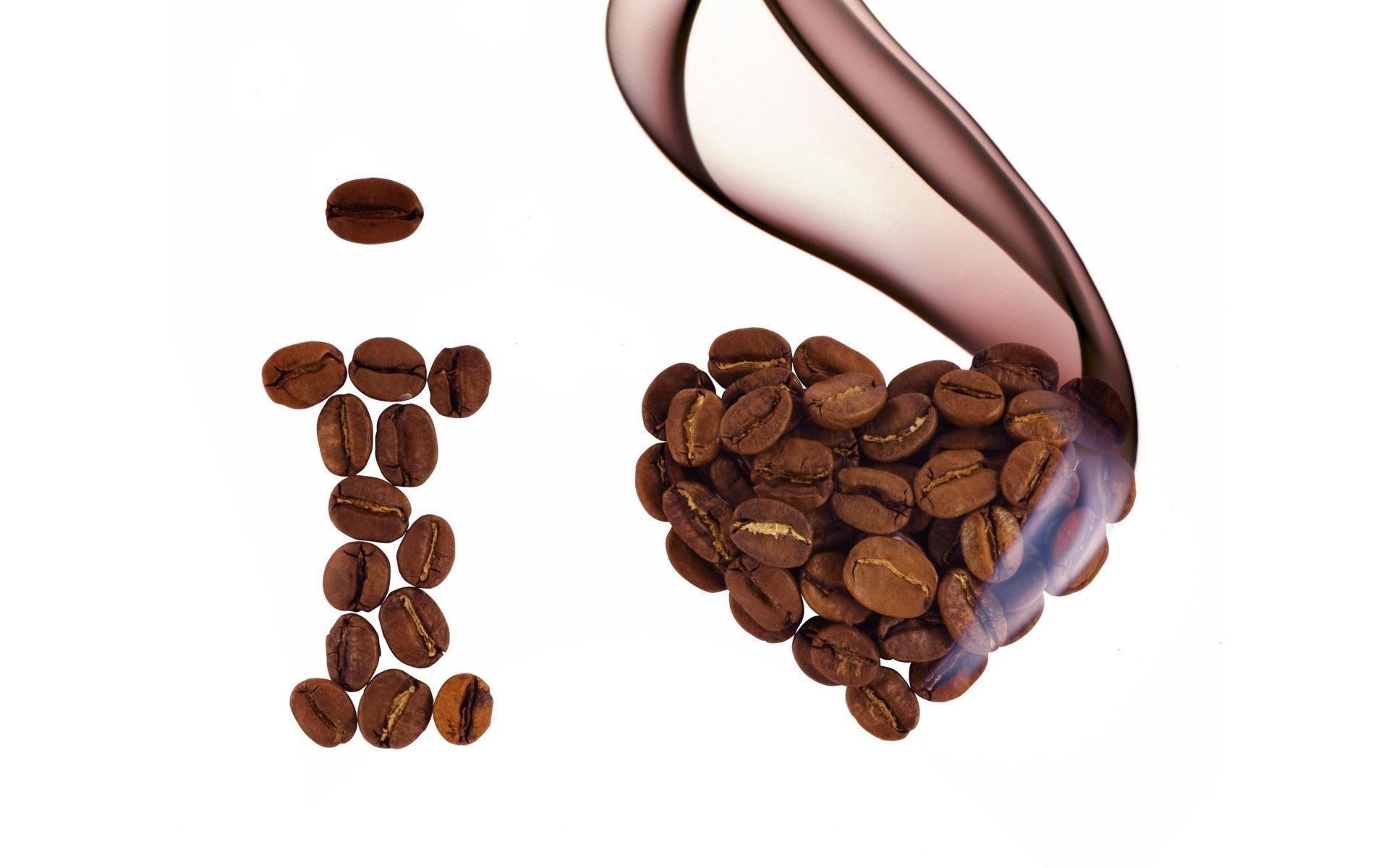 coffee beans forming i love