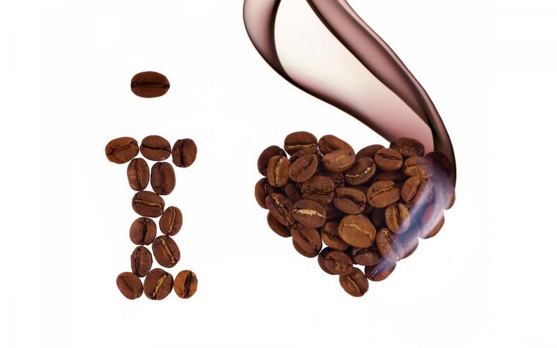 Coffee Beans Forming Text — Brown