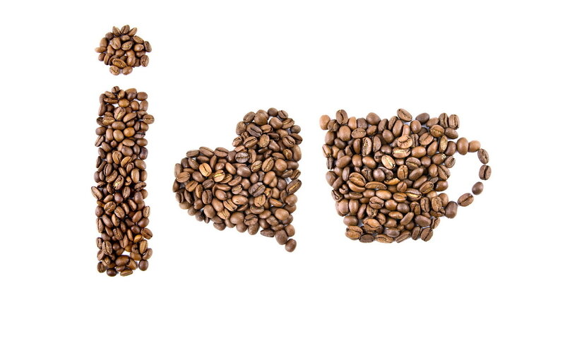 Coffee Beans Forming Text