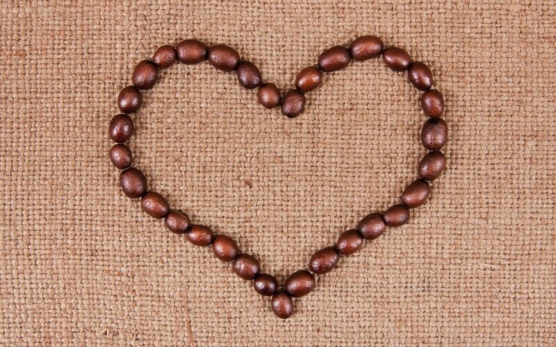 coffee beans heart shape