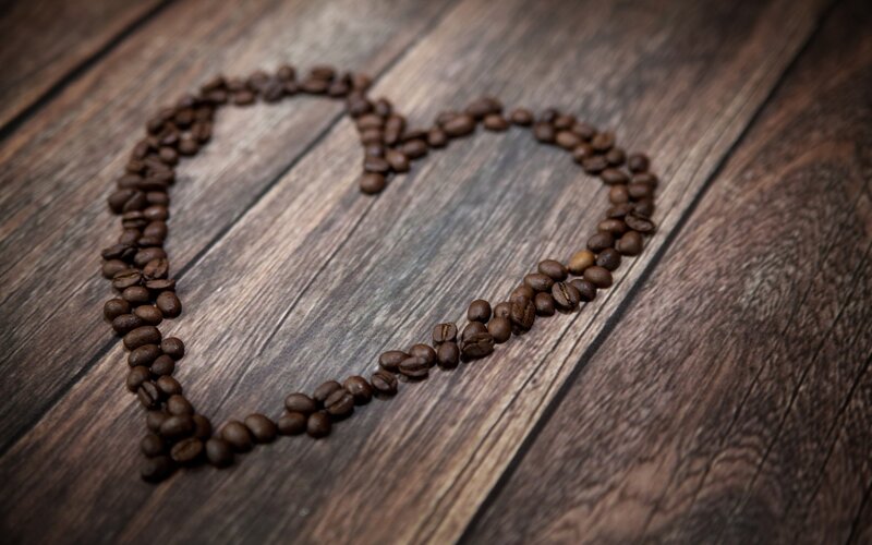 coffee beans heart shape
