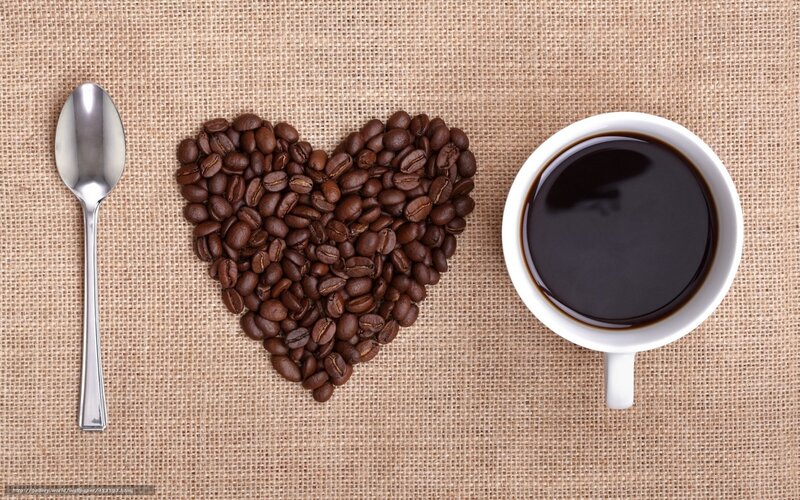 coffee beans heart shape