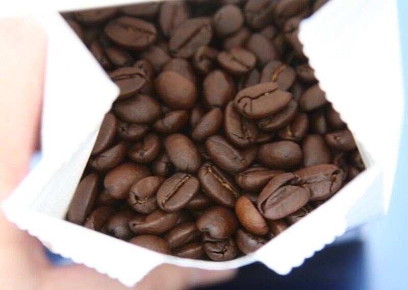 coffee beans in a container