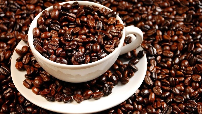coffee beans in a cup