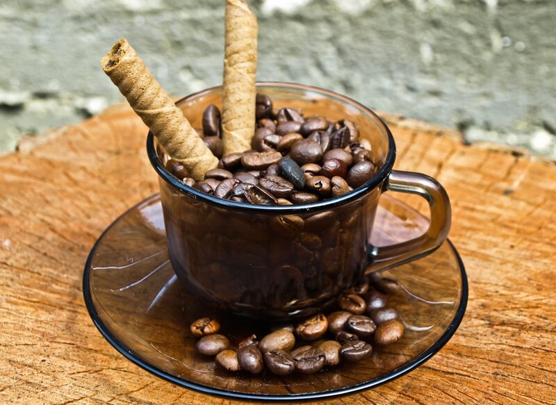 coffee beans in a cup