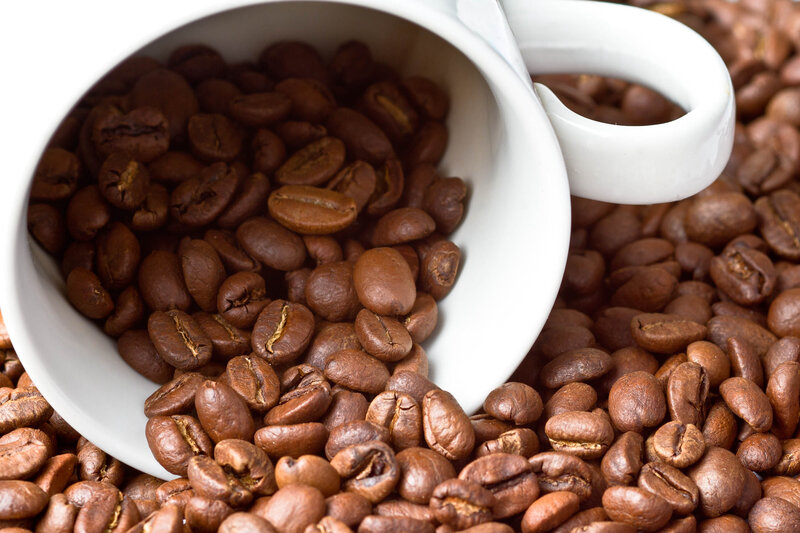 Coffee Beans in a Cup — Brown, Calm