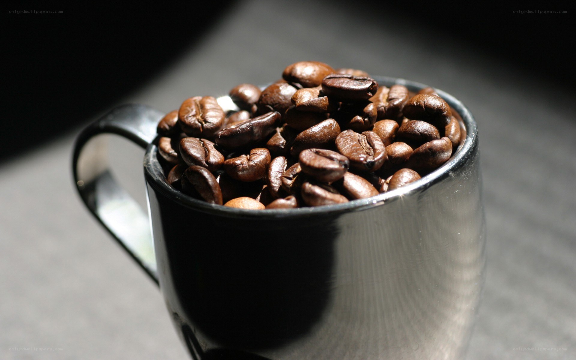 coffee beans in a mug