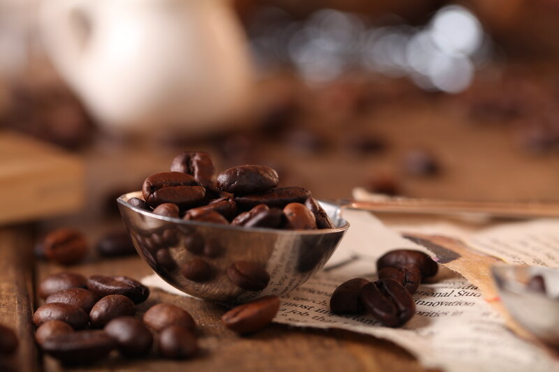 Coffee Beans in a Spoon