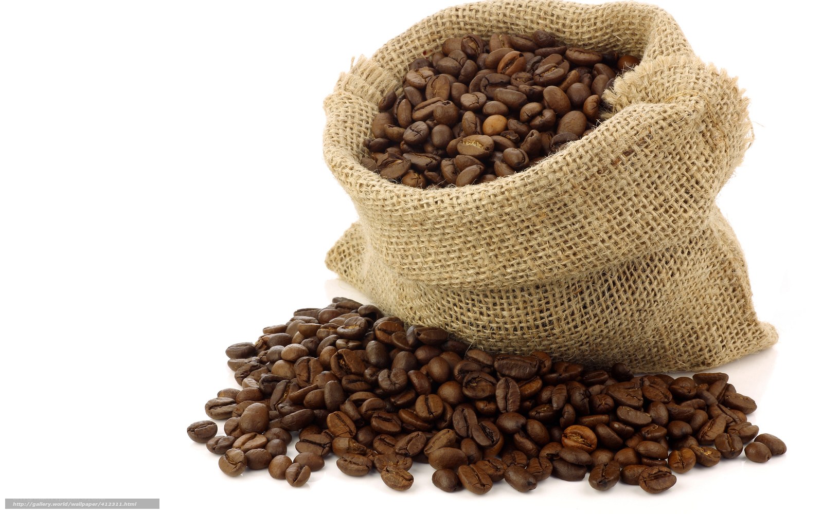 coffee beans in burlap sack