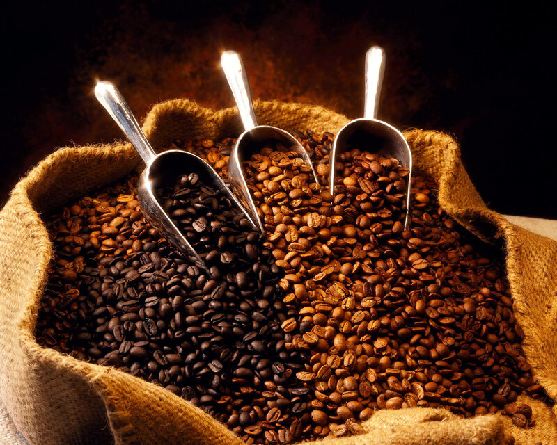 Coffee Beans in Burlap Sack — Brown, Dramatic, Photograph, Burlap Sack