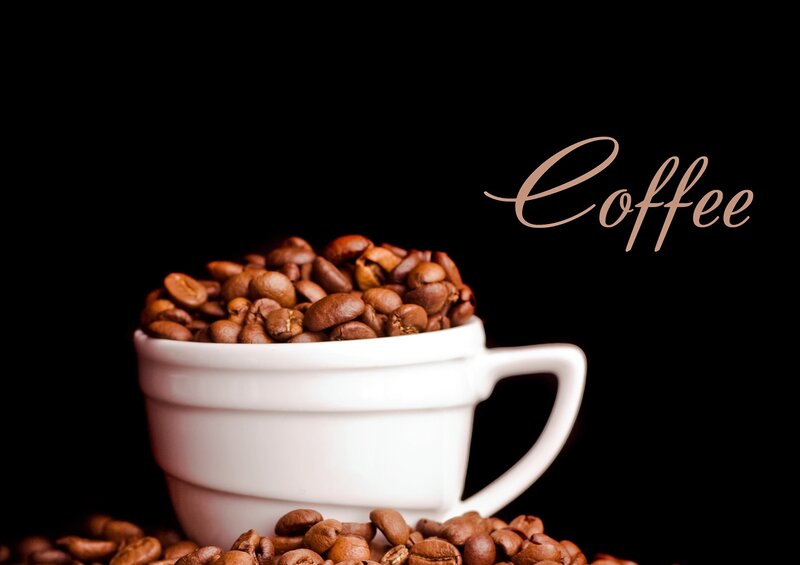 Coffee Beans in Cup — Black