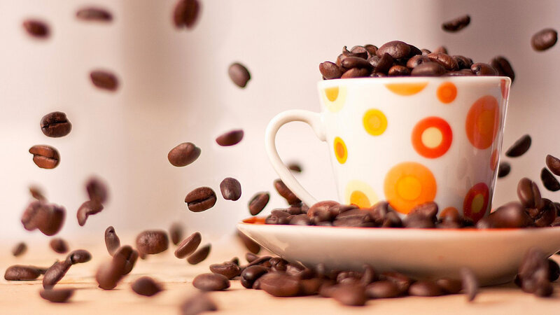 Coffee Beans in Cup — Brown, Calm