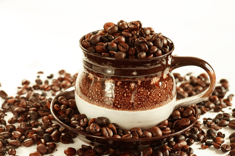 Coffee Beans in Cup — Brown, Neutral