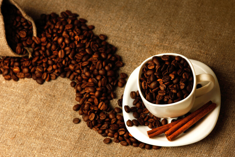 Coffee Beans in Cup — Brown, Warm