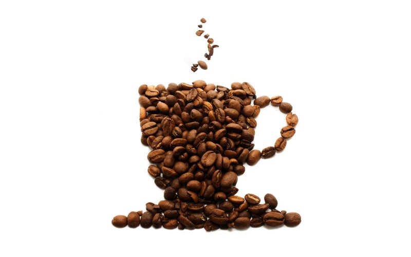 coffee beans in cup shape