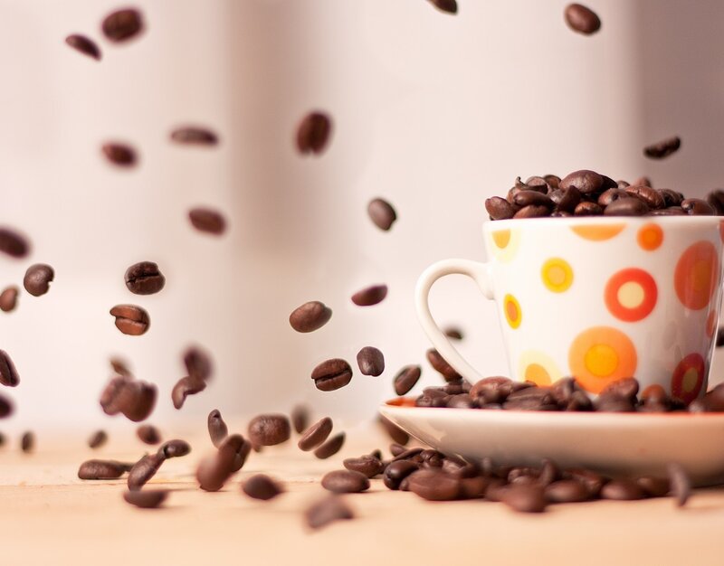 Coffee Beans in Cup — White
