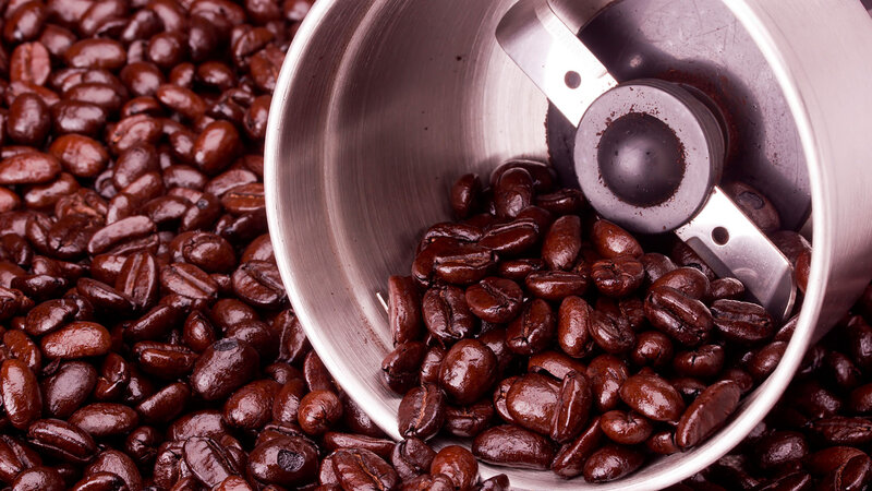Coffee Beans in Grinder — Brown, Neutral