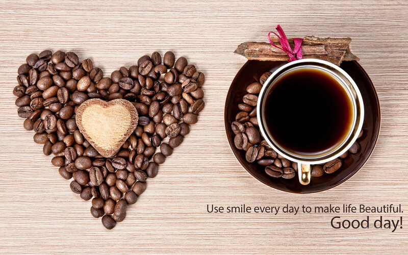 Coffee Beans in Heart Shape — Brown, Calm, Morning, Photograph