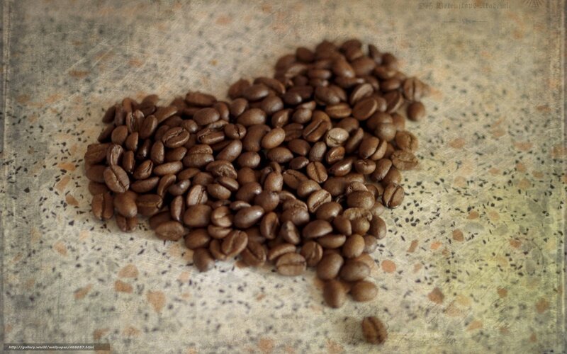 Coffee Beans in Heart Shape — Brown, Calm, Photograph, Heart Shape