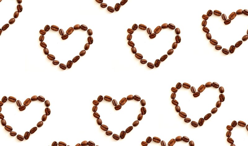 Coffee Beans in Heart Shapes