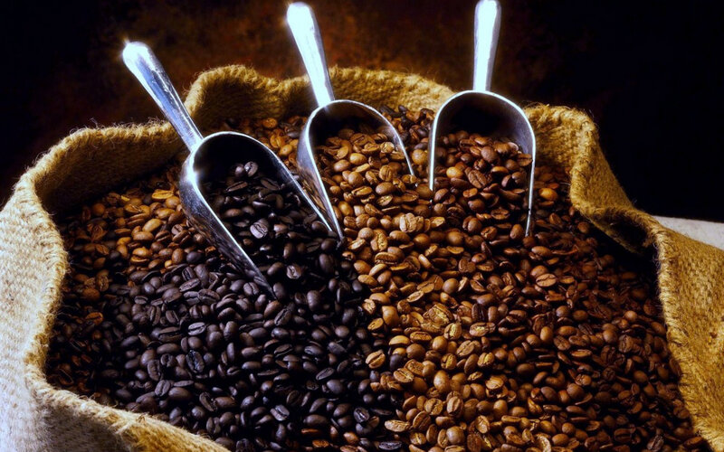 Coffee Beans in Sack — Brown