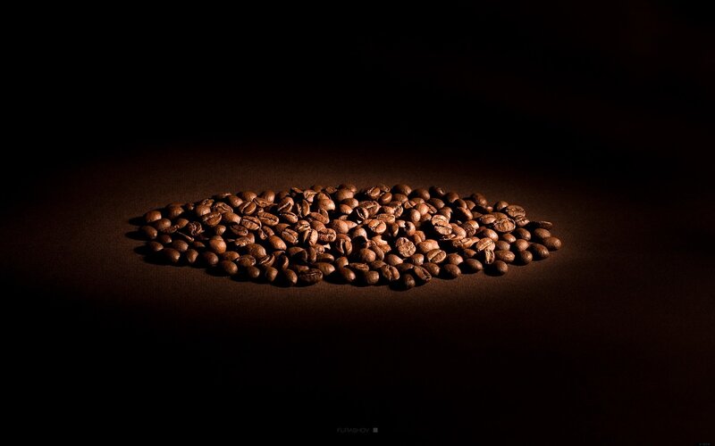 coffee beans in spotlight