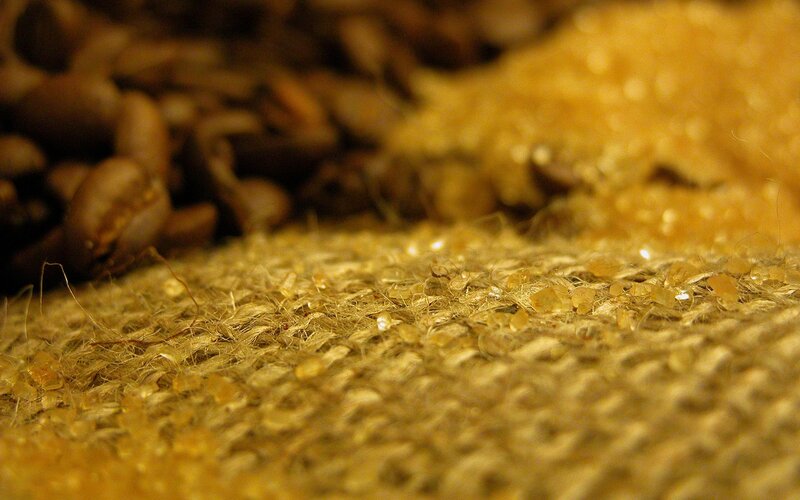 coffee beans on burlap