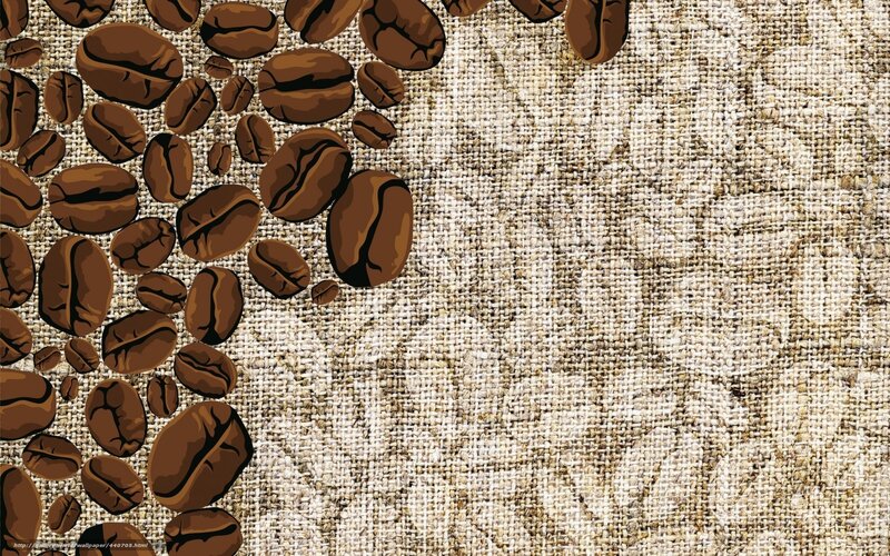 Coffee Beans on Burlap — Brown, Neutral, Illustration