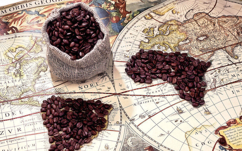 Coffee Beans on Map — Calm