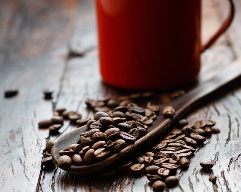 Coffee Beans on Spoon