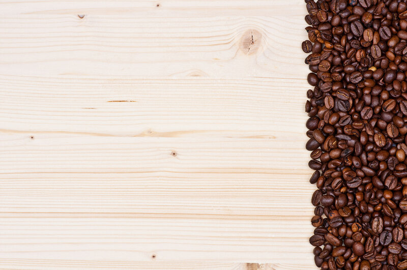 Coffee Beans on Wood — Brown, Neutral