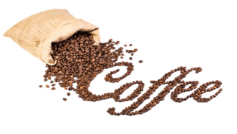 Coffee Beans Spelling Coffee — Brown, Clean