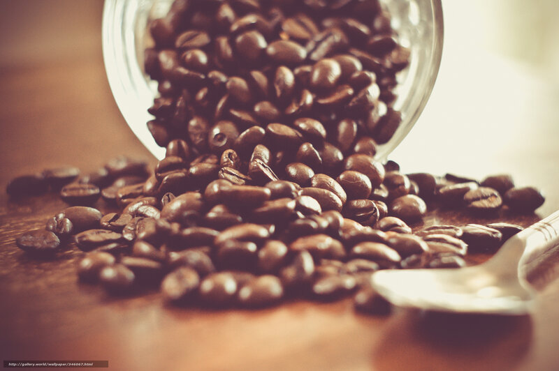 Coffee Beans Spilling — Brown, Calm, Photograph, Glass Jar