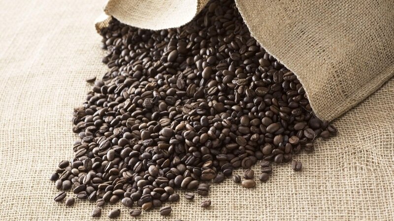 Coffee Beans Spilling — Brown, Neutral, Photograph, Burlap Sack