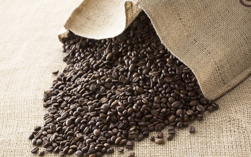 Coffee Beans Spilling — Brown, Neutral, Photograph