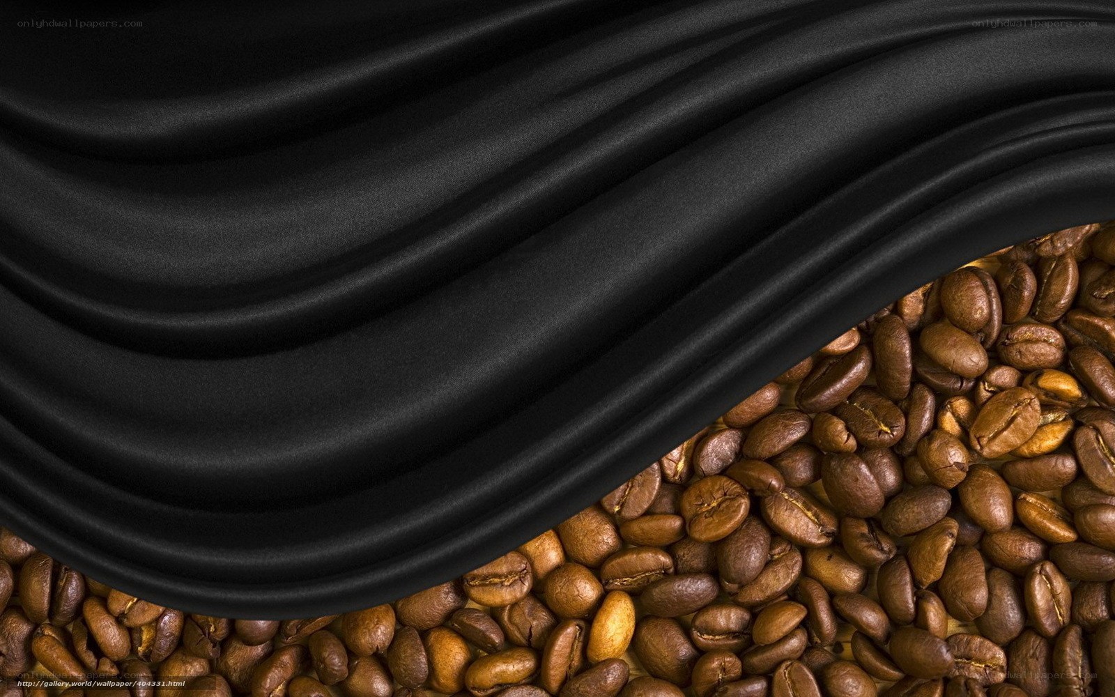 coffee beans with black fabric
