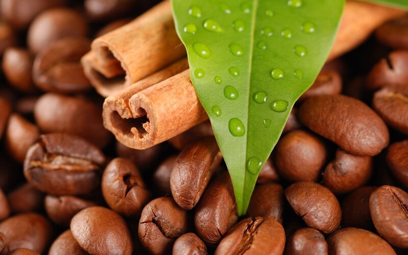 Coffee Beans with Cinnamon — Brown, Natural