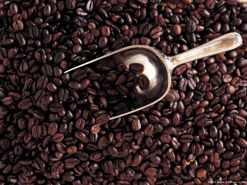 coffee beans with scoop