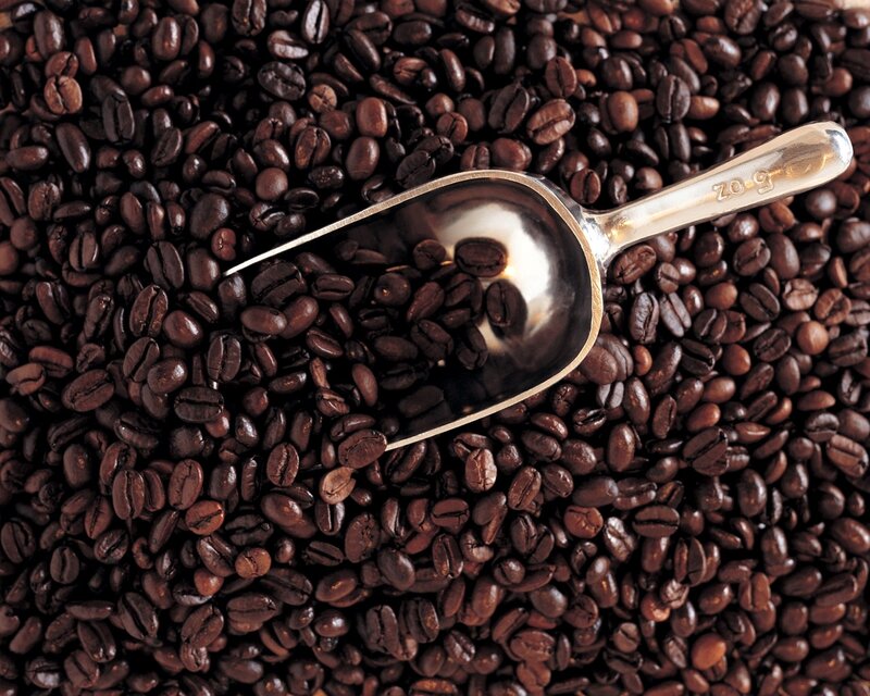 coffee beans with scoop