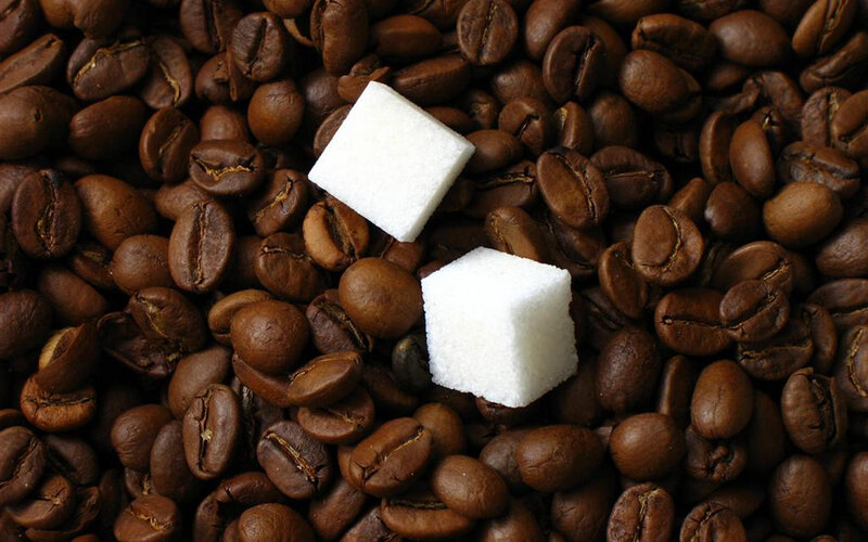Coffee Beans with Sugar Cubes