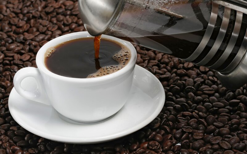 Coffee Being Poured — Brown, Calm, Photograph, Coffee Beans