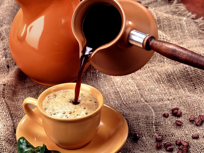 Coffee Being Poured — Brown