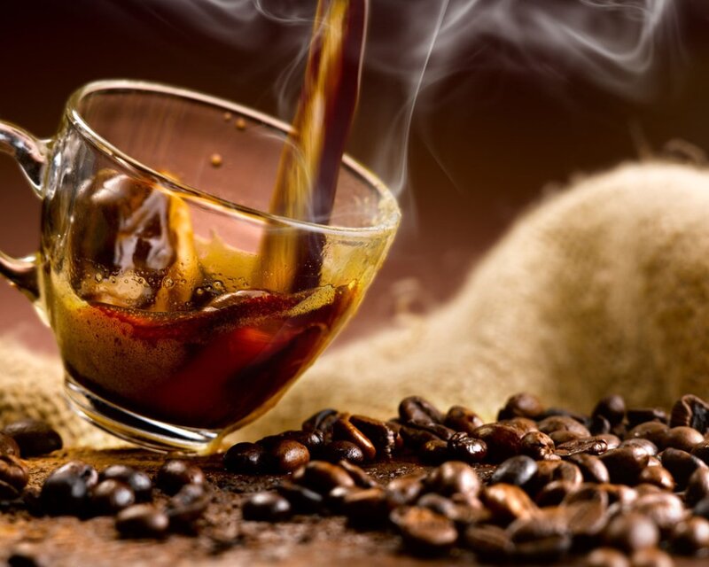 Coffee Being Poured — Brown, Warm