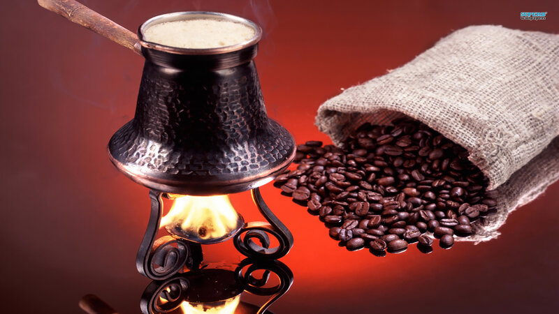 Coffee Brewing Setup — Red, Dramatic
