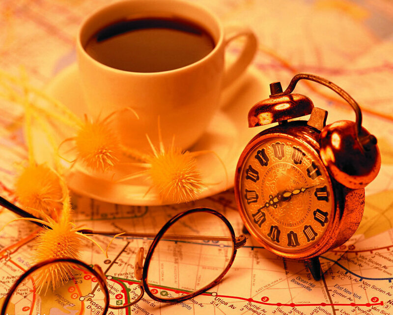 Coffee Cup and Alarm Clock