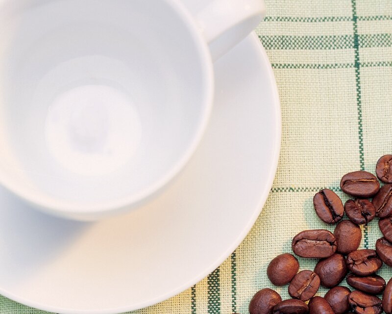 coffee cup and beans