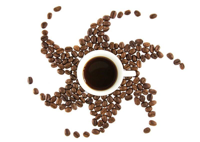 Coffee Cup and Beans — Brown, Clean