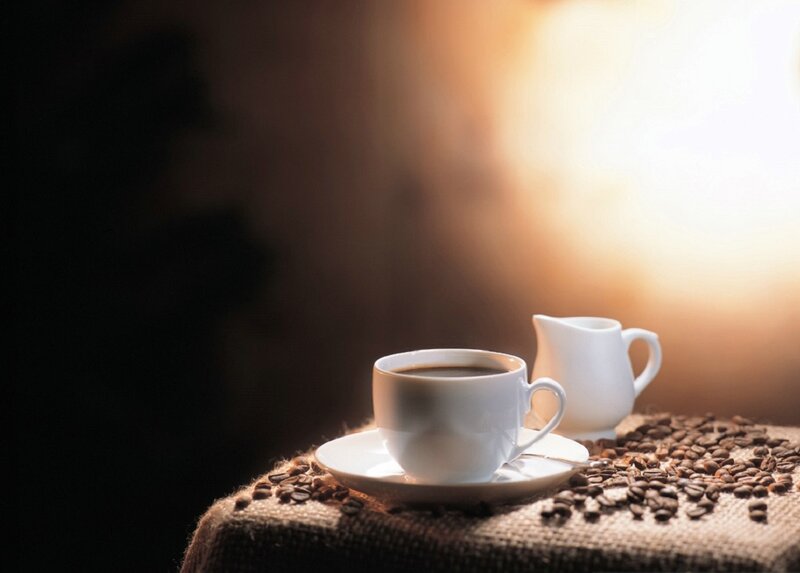 Coffee Cup and Beans — Brown, Serene