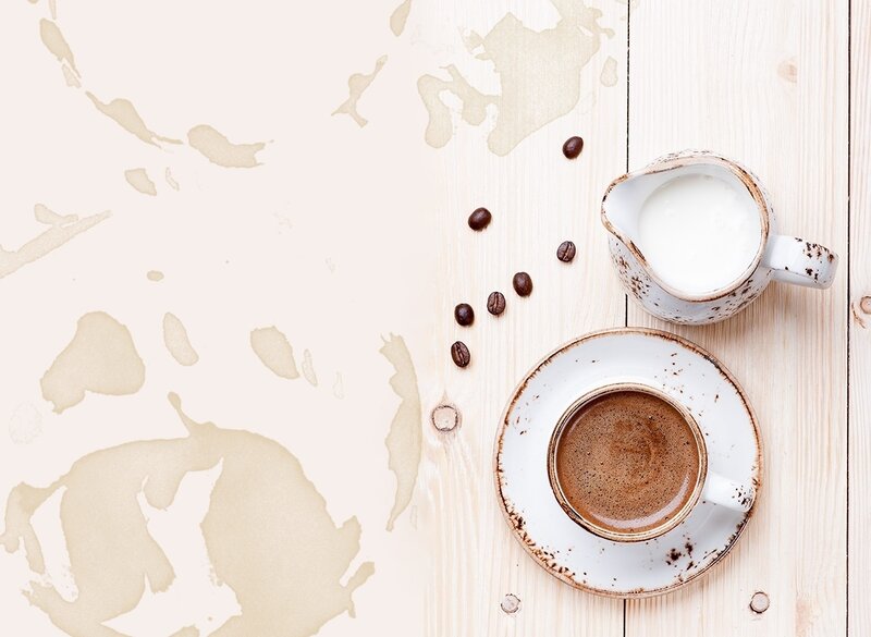 Coffee Cup and Beans — White, Calm, Morning