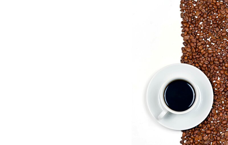 Coffee Cup and Beans — White, Calm, Photograph